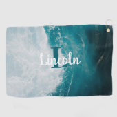 Gepersonaliseerde golfhanddoek - Aangepaste naam o (Horizontaal)