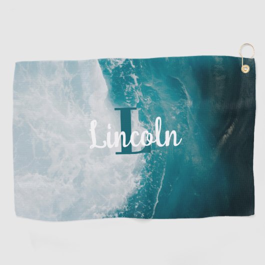 Gepersonaliseerde golfhanddoek - Aangepaste naam o (Horizontaal)