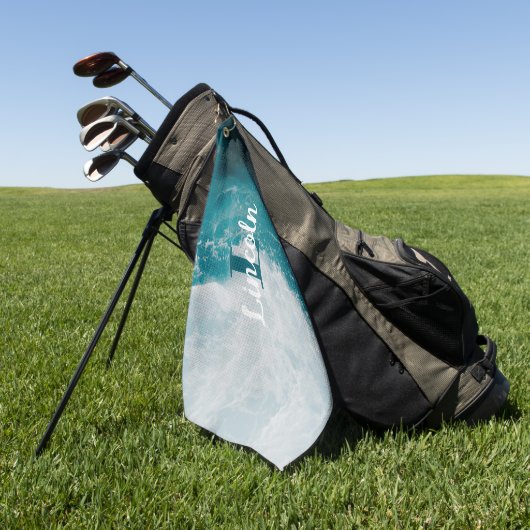 Gepersonaliseerde golfhanddoek - Aangepaste naam o (Groen)