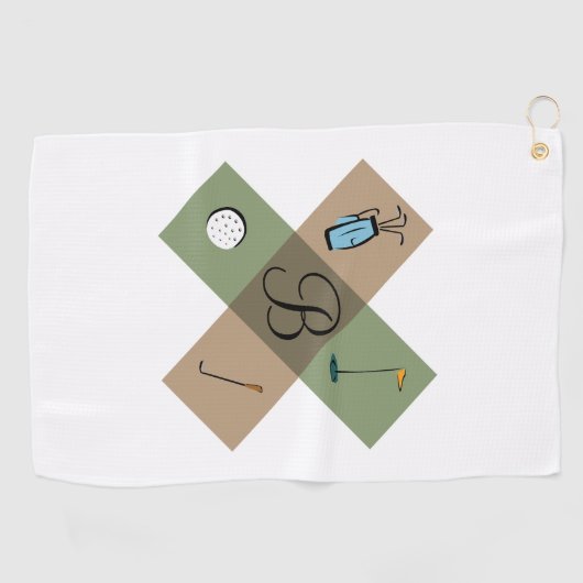 Gepersonaliseerde Golfing Logo Golfhanddoek (Horizontaal)