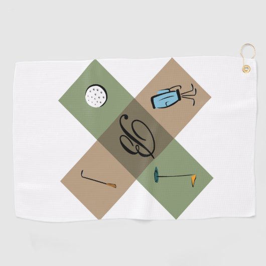 Gepersonaliseerde Golfing Logo Golfhanddoek (Horizontaal)