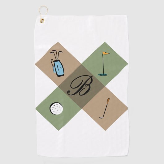 Gepersonaliseerde Golfing Logo Golfhanddoek (Voorkant)