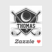Gepersonaliseerde golfliefhebber sticker (Vel)