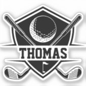 Gepersonaliseerde golfliefhebber sticker (Voorkant)