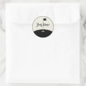 Gepersonaliseerde Golfnaam Ronde Sticker (Tas)