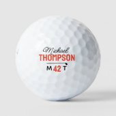 Gepersonaliseerde GolfPlayer's naam Monogram Leeft Golfballen (Voorkant)