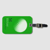 Gepersonaliseerde golfspeler naam groen bagagelabel (Voorkant (horizontaal))