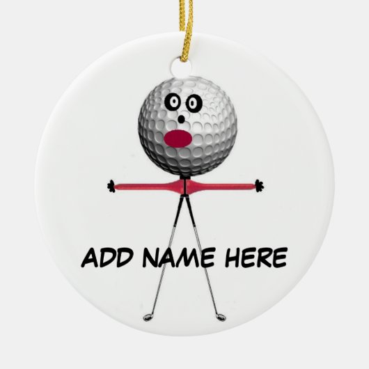 Gepersonaliseerde golfster keramisch ornament (Voorkant)