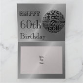 Gepersonaliseerde golfthema 60e verjaardag Kaart (Binnen)