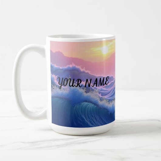 Gepersonaliseerde golven berg  koffiemok (Links)