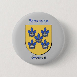 Gepersonaliseerde Gomez Historisch Schild Ronde Button 5,7 Cm