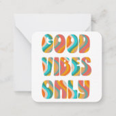 Gepersonaliseerde Good Vibes Note Kaart Notitiekaartje (Voorkant)