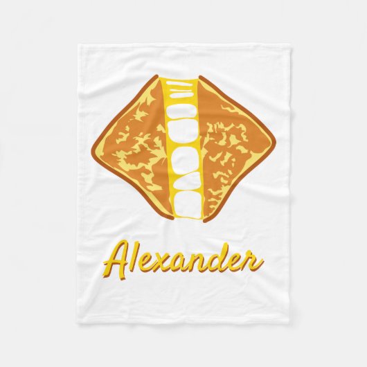 Gepersonaliseerde Gooey Grilled Cheese Sandwich Fleece Deken (Voorkant)