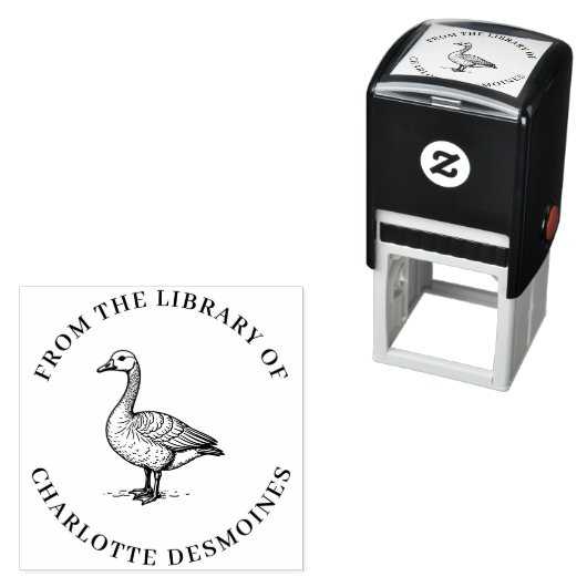 Gepersonaliseerde Goose Book Stamp Custom Ex Libri Zelfinktende Stempel (In situ)