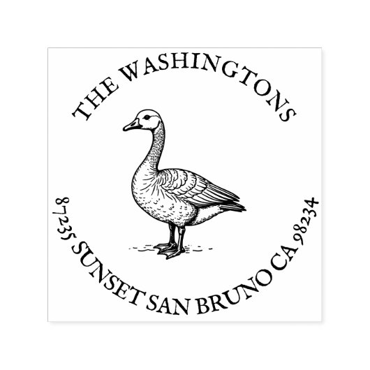 Gepersonaliseerde Goose Retour Adres Stempelnaam Zelfinktende Stempel (Design)