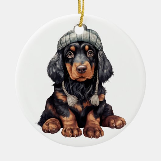 Gepersonaliseerde Gordon Setter Dog Keramisch Ornament (Voorkant)