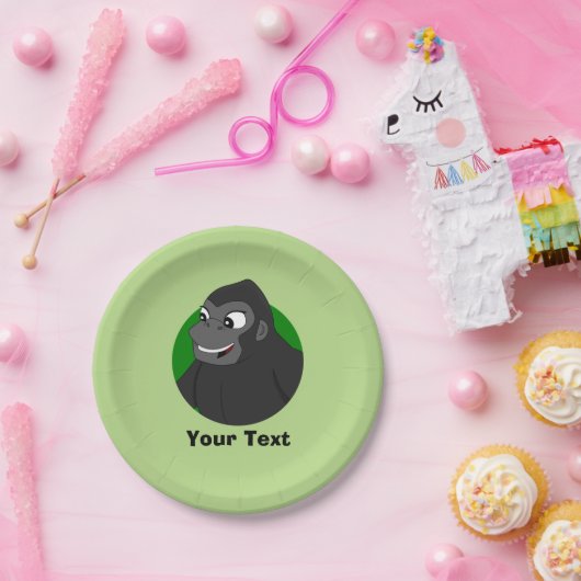 Gepersonaliseerde Gorilla Cartoon Papier Borden Papieren Bordje (Feest)