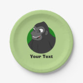 Gepersonaliseerde Gorilla Cartoon Papier Borden Papieren Bordje (Voorkant)