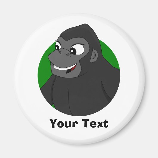 Gepersonaliseerde Gorilla Cartoon T-Shirt Magnet (Voorkant)