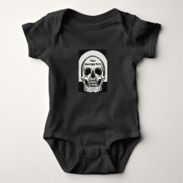 Gepersonaliseerde Gothic Baby Skull Black Romper