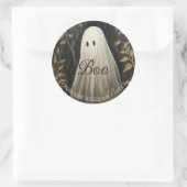 Gepersonaliseerde Gothic Ghost Halloween Ronde Sticker (Tas)