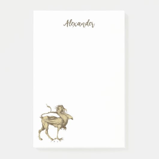 Gepersonaliseerde gothic Griffin Renaissance Drago Post-it® Notes (Voorkant)
