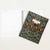 Gepersonaliseerde Gothic Groen Ornament & schedel Planner (Display)
