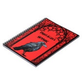 Gepersonaliseerde Gothic Raven Notitieboek (Linkerzijde)