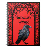 Gepersonaliseerde Gothic Raven Notitieboek (Voorkant)