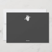 Gepersonaliseerde Gothic Skelet met harten Feestdagenkaart (Achterkant)