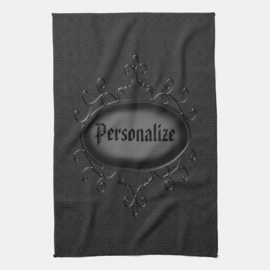Gepersonaliseerde gothische keukenhanddoeken voor  (Verticaal)