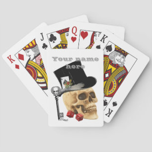 Gepersonaliseerde gothische skull pokerkaarten