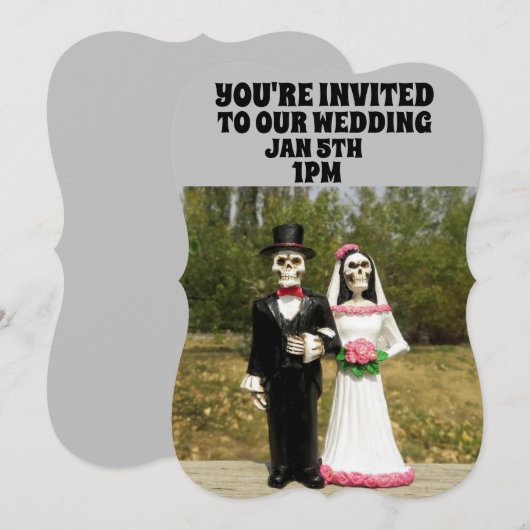 GEPERSONALISEERDE GOTHISCHE WEDINGINVITATIES KAART (Voorkant / Achterkant)