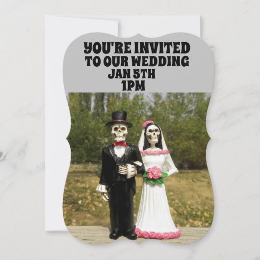 GEPERSONALISEERDE GOTHISCHE WEDINGINVITATIES KAART (Voorkant)