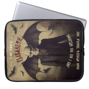 Gepersonaliseerde Gotische Dracula Vampire Laptop Sleeve