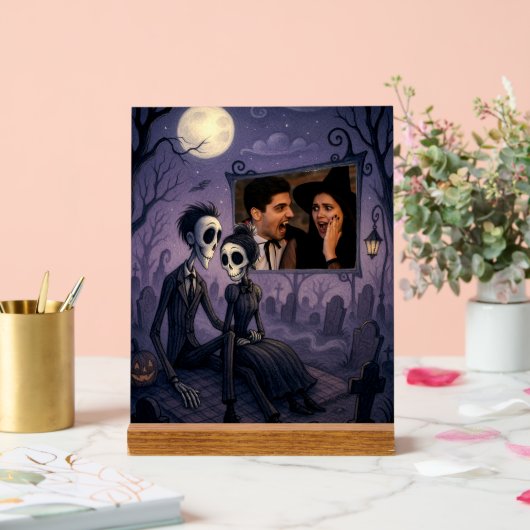 Gepersonaliseerde Gotische Halloween foto Acryl Bord (Huwelijk)