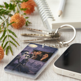 Gepersonaliseerde Gotische Halloween foto Sleutelhanger