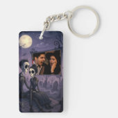Gepersonaliseerde Gotische Halloween foto Sleutelhanger (achterkant)
