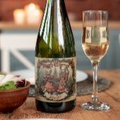 Gepersonaliseerde Gotische Kerst Mousserende Wijn  Sparkling Wijnetiket