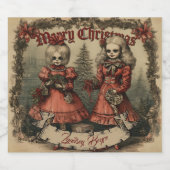 Gepersonaliseerde Gotische Kerst Mousserende Wijn  Sparkling Wijnetiket (Enkel label)