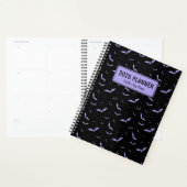 Gepersonaliseerde Gotische Paarse & Zwarte Vleermu Planner (Display)