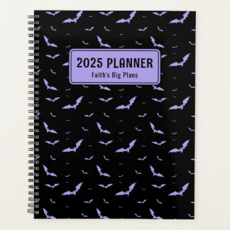 Gepersonaliseerde Gotische Paarse & Zwarte Vleermu Planner