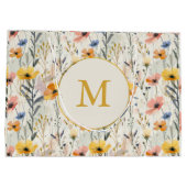 Gepersonaliseerde gouache weide bloemen patroon groot cadeauzakje (Achterkant)