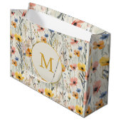 Gepersonaliseerde gouache weide bloemen patroon groot cadeauzakje (Voorkant Gekanteld)