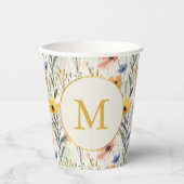 Gepersonaliseerde gouache weide bloemen patroon papieren bekers (Voorkant)
