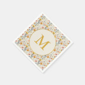 Gepersonaliseerde gouache weide bloemen patroon servet (Hoek)