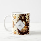 Gepersonaliseerde Goud & Brons Diwali Diyas & Rang Koffiemok (Links)