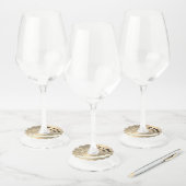 Gepersonaliseerde Goud Effect Trouwwijn Glas Label (Set)