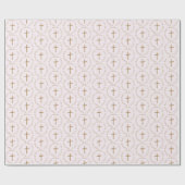 Gepersonaliseerde Goud en Roze voor Meisje Doop Cadeaupapier (Vlak)