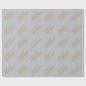 Gepersonaliseerde Goud en Zilver Vrolijk Kerstfees Cadeaupapier (Vlak)